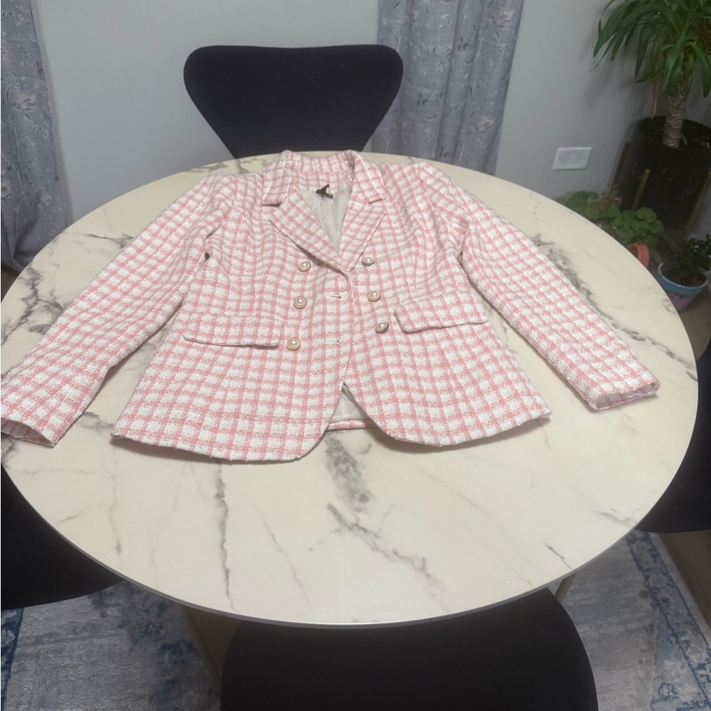 Windsor Pink and White Checkered Blazer - Picture 6 of 6